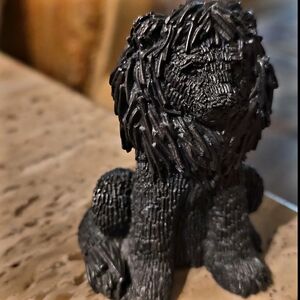 Heavy Pewter Sitting King Lion Figurine Highly Detailed